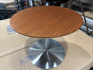 22"DIA WOOD TOP &amp; BASE SIDE TABLE (FROM RM#16.702)
