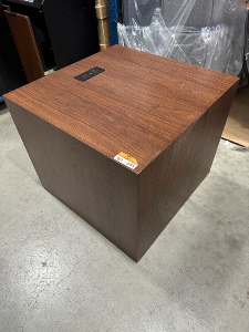 WOOD CUBE END TABLE W/POWER (FROM 345P)