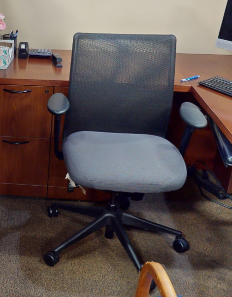 Task chair with arms