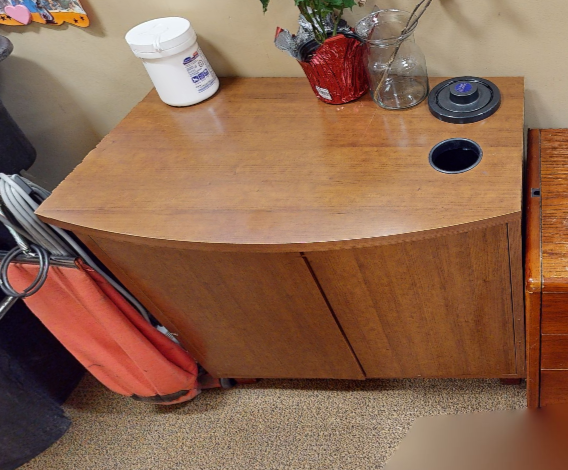 Coffee station wood cabinet