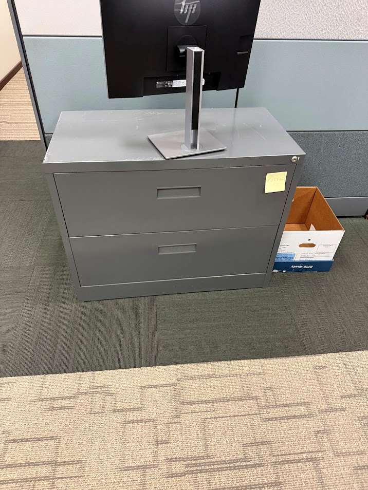 2-  DRAWER METAL LATERAL FILE CABINETS  (DARK GREY)