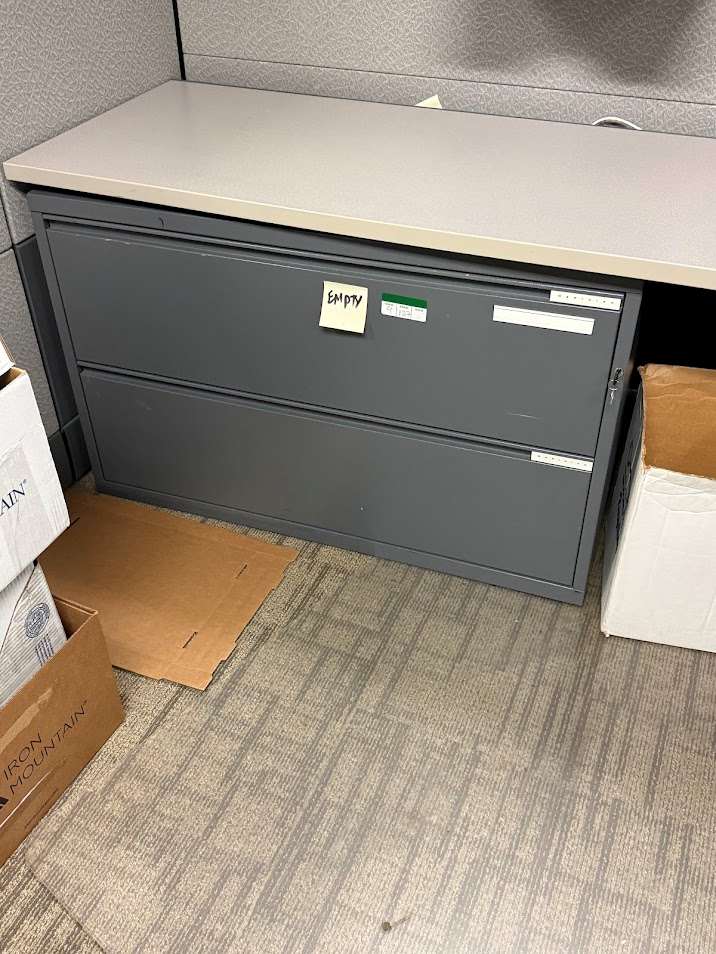 2-  DRAWER METAL LATERAL FILE CABINETS  (DARK GREY)