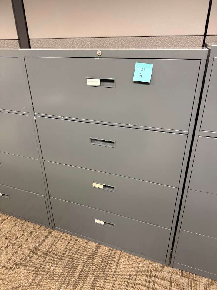 4-DRAWER LATERAL FILE CABINET (METAL) DARK GREY