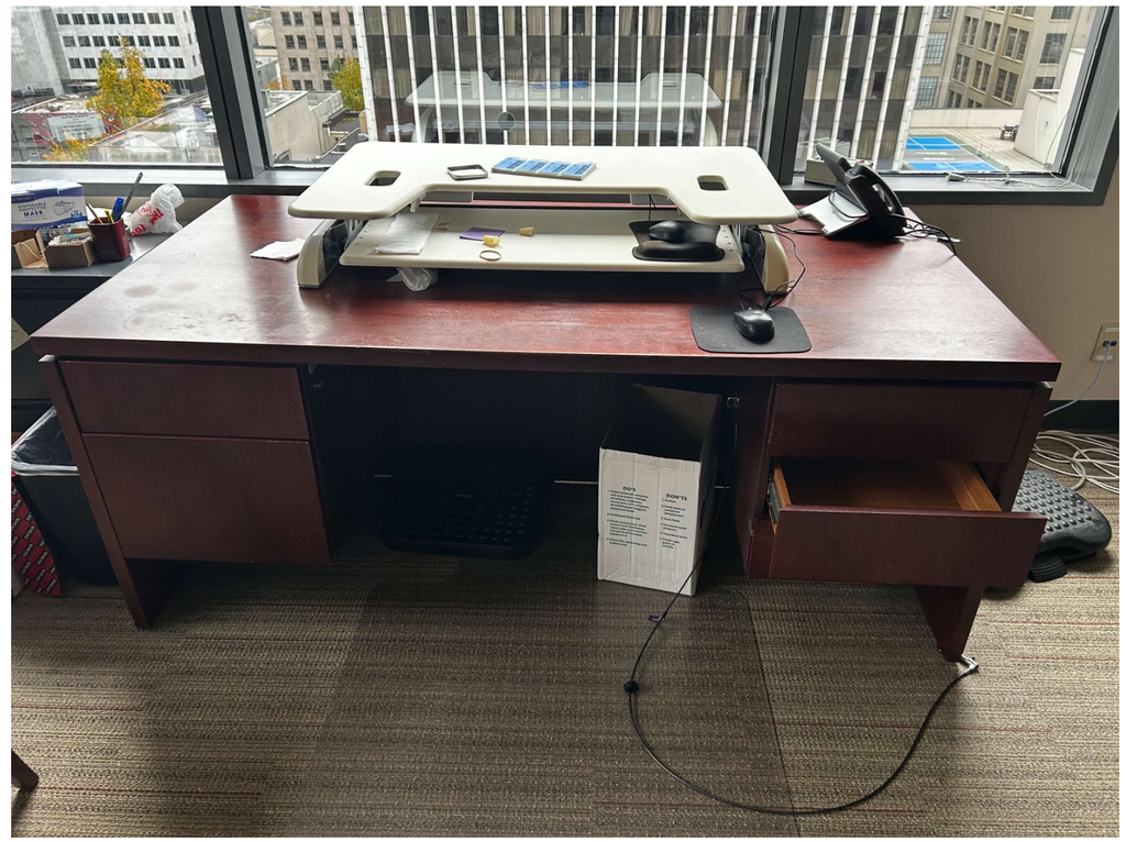 WOOD DESK 36" X 72"