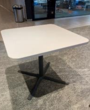 White Square Table with Round Edge