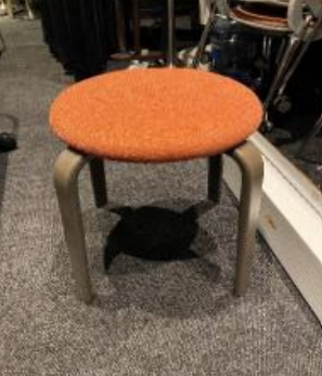 Orange Fabric Low Stool