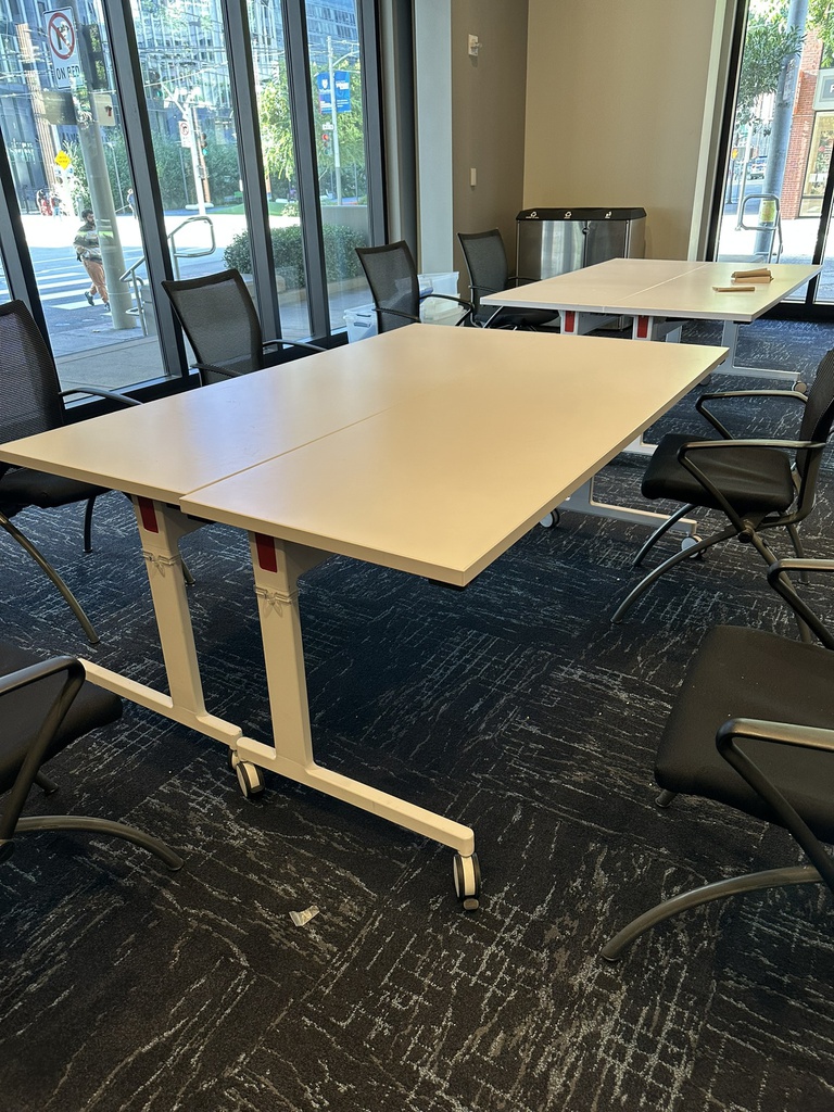 White Training Table with Wheels