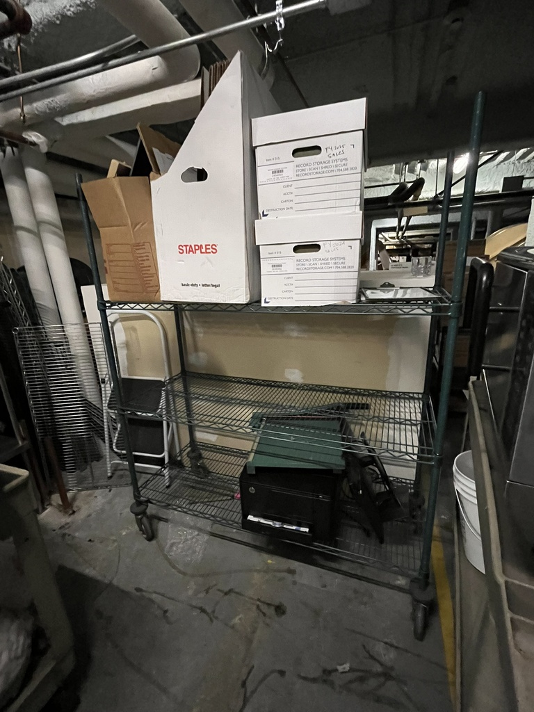 Green Metal Rolling Rack