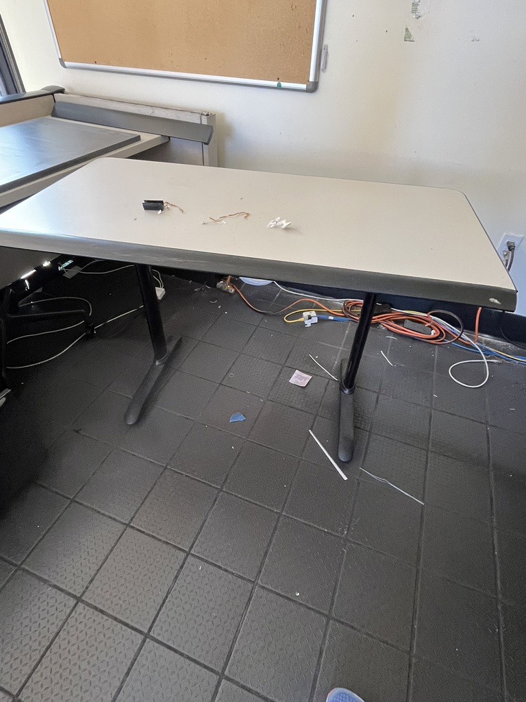 Light Gray Table, Black Legs