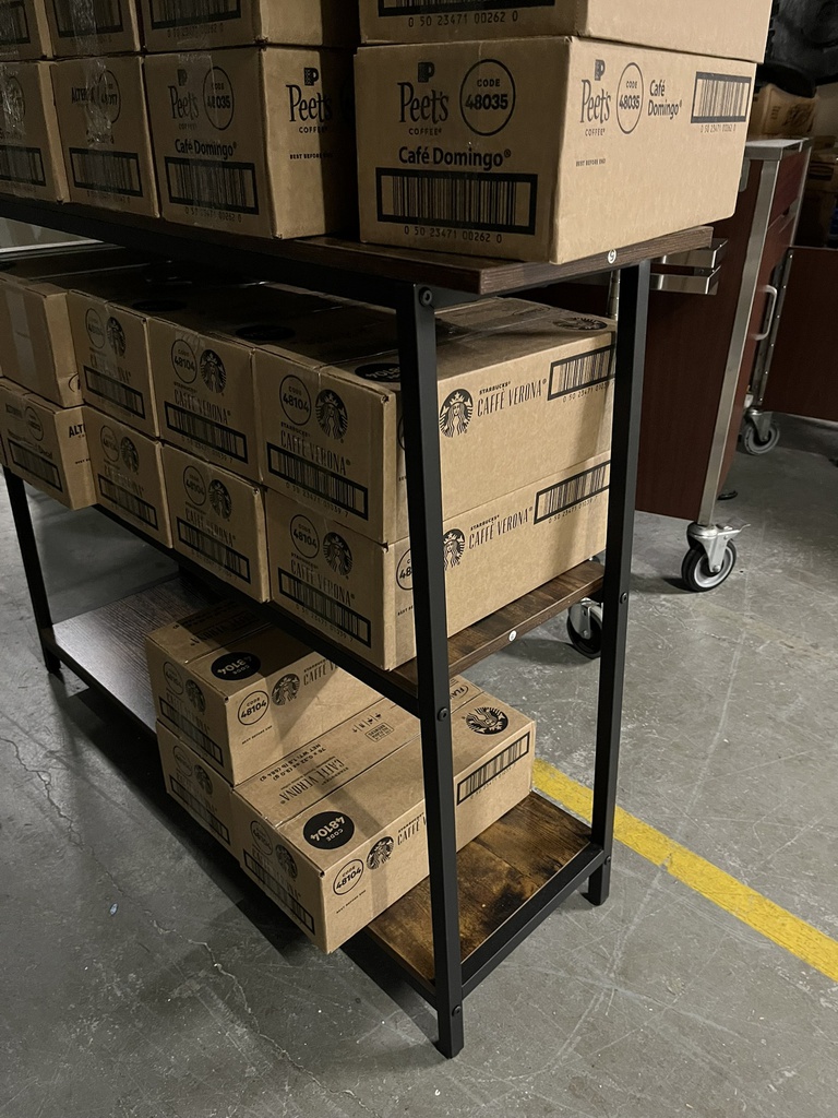 Wood Bookshelf with Black Frame