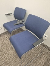 Blue guest chairs