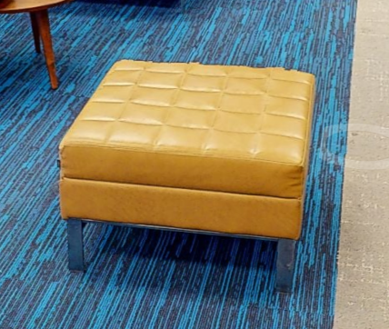 Mustard square ottoman