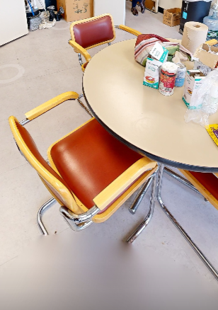 Red &amp; yellow guest chair