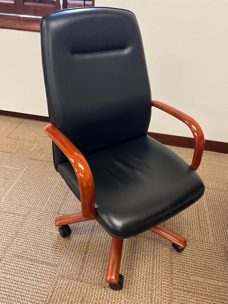 leather/wood chairs 