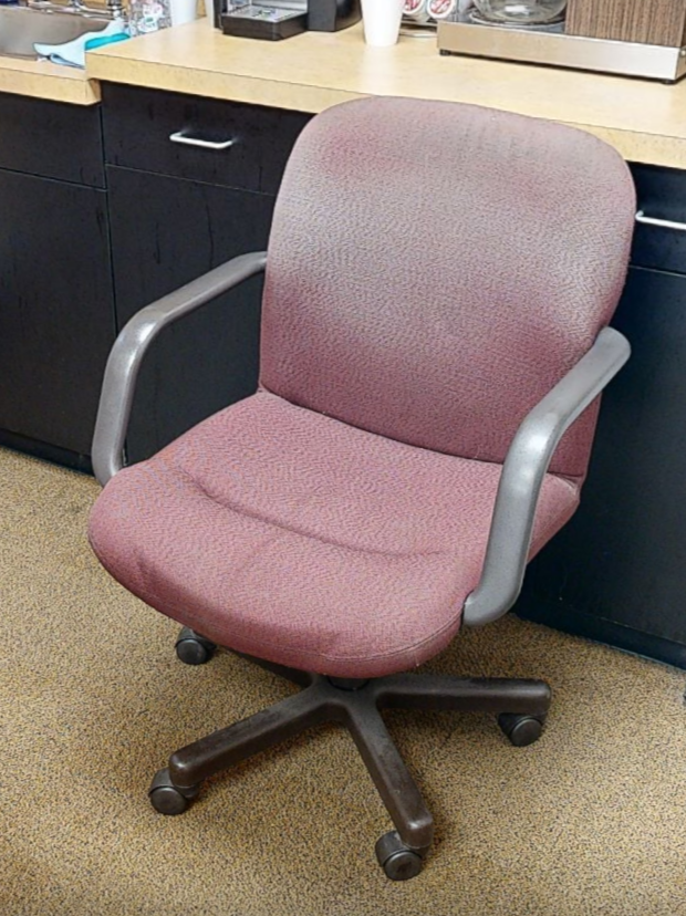 Red task chair with arms