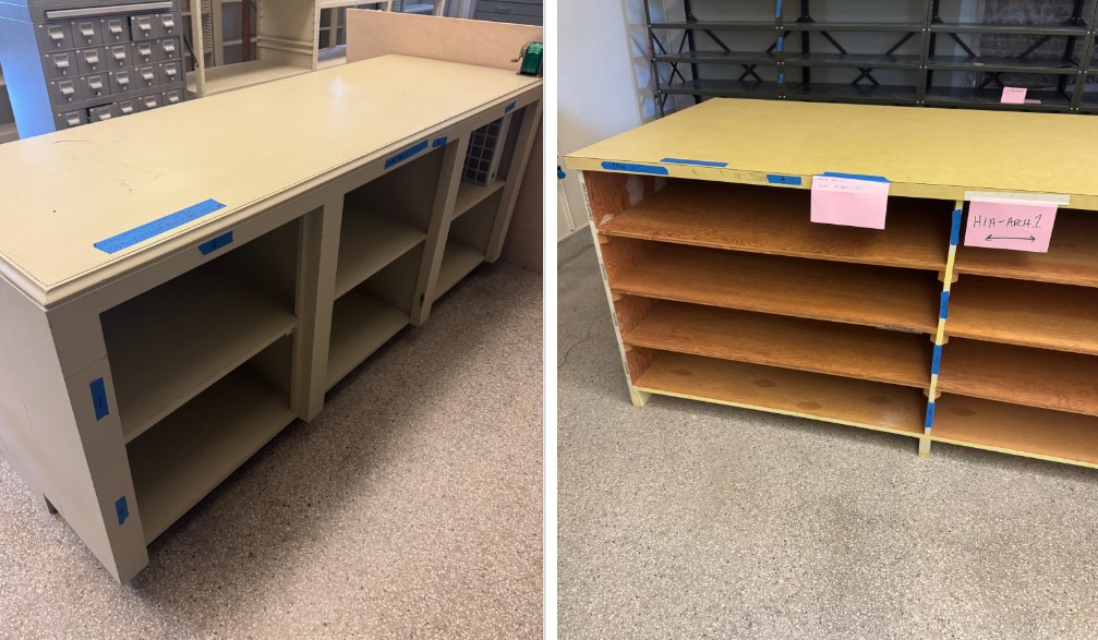 Large low wooden shelf 