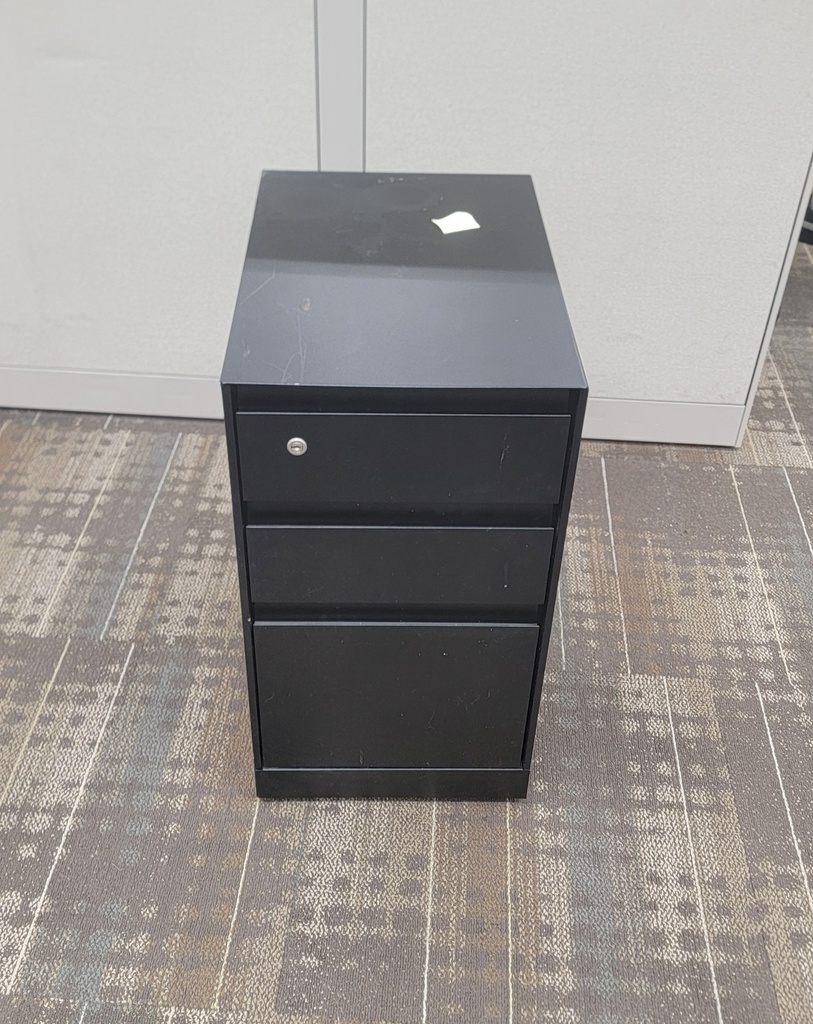 3 drawers cabinet - metal black