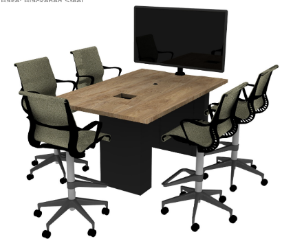 Huddle Counter Table Rectangular 5pp Counter Height 1676mmW x 1067mmD x 915mmH