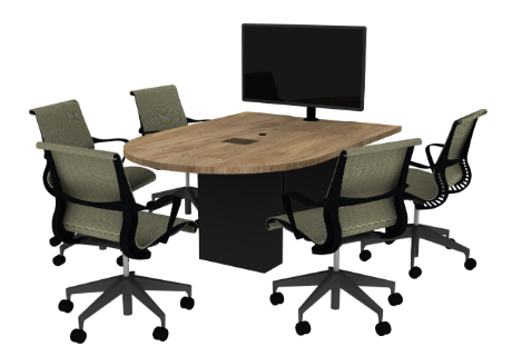 Huddle Low Table D Shape 5pp 1676mmW x 1168mmD x 749mmH