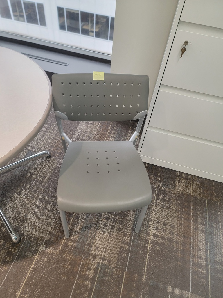 Grey plastic chairs