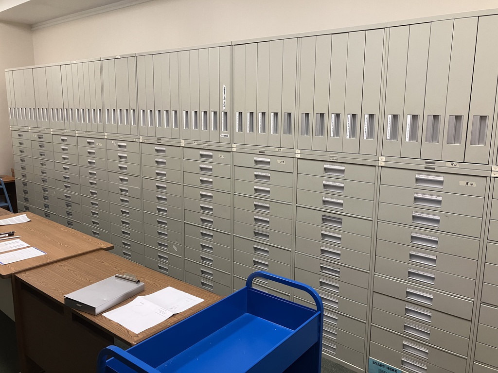 Light Gray Horizontal Metal Cabinets