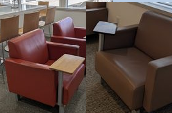 Chair tablet club chairs, various colours