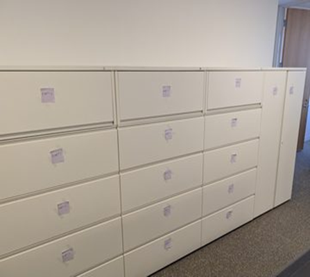 Filing, five drawer, white