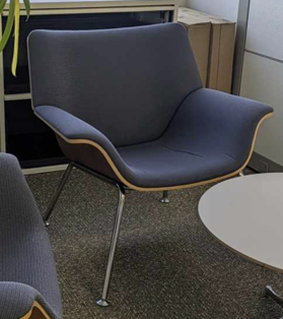 Lounge chairs with wood surround, various colours throughout