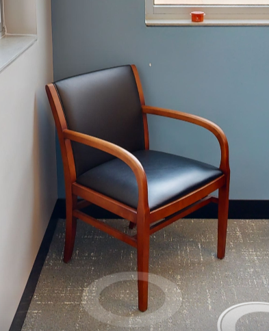 Black guest chair with arms