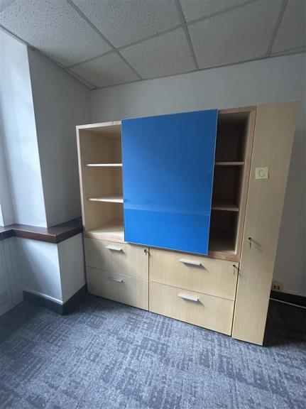 Office suite: book case, file storage, coat closet