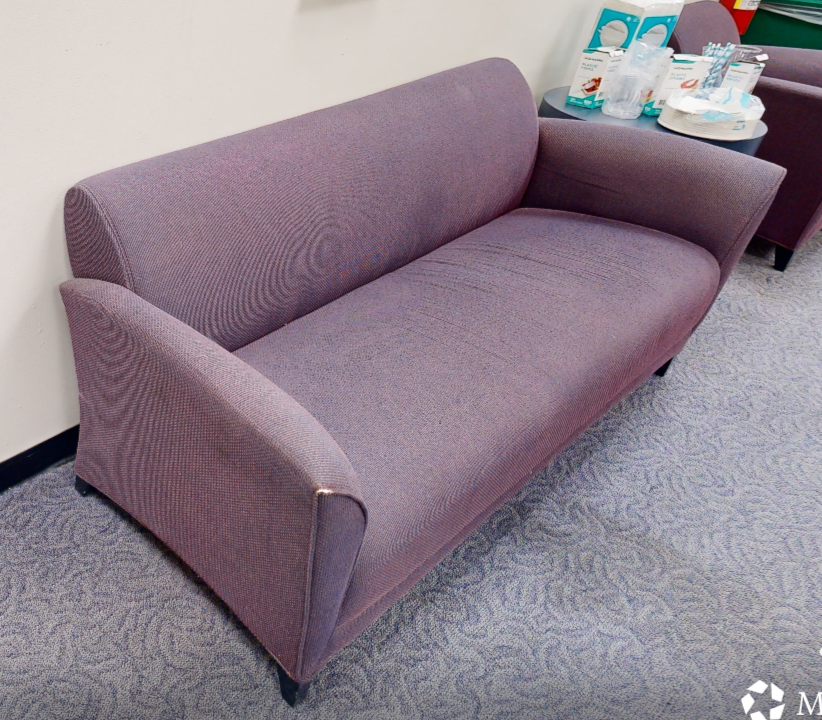 3 seat purple couch