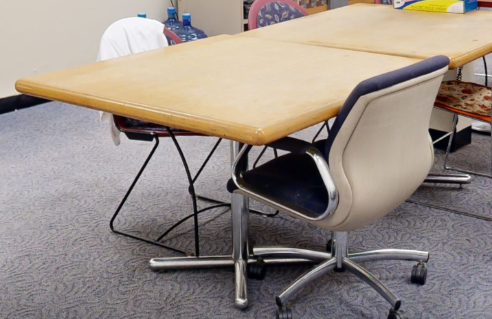 Square break table, wood top