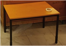 Mesa Cuadrada Café / Naranja 