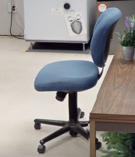 Blue task chair no arms