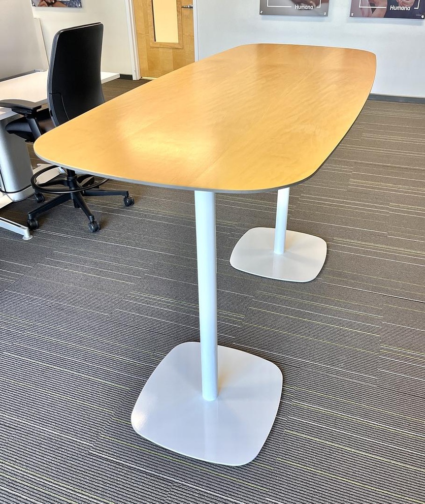 High Top Meeting Table - 72 x 30 T16, clear maple, white