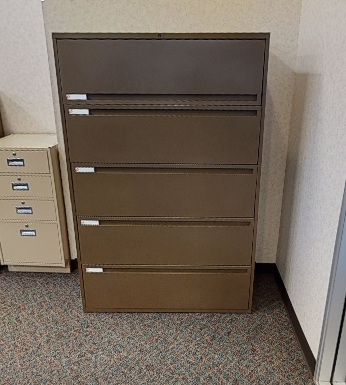 Filing Cabinet - 5 Drawer, Brown