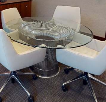 Small glass conference table