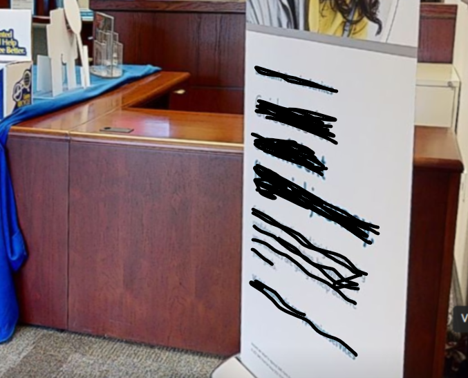 L desk in lobby
