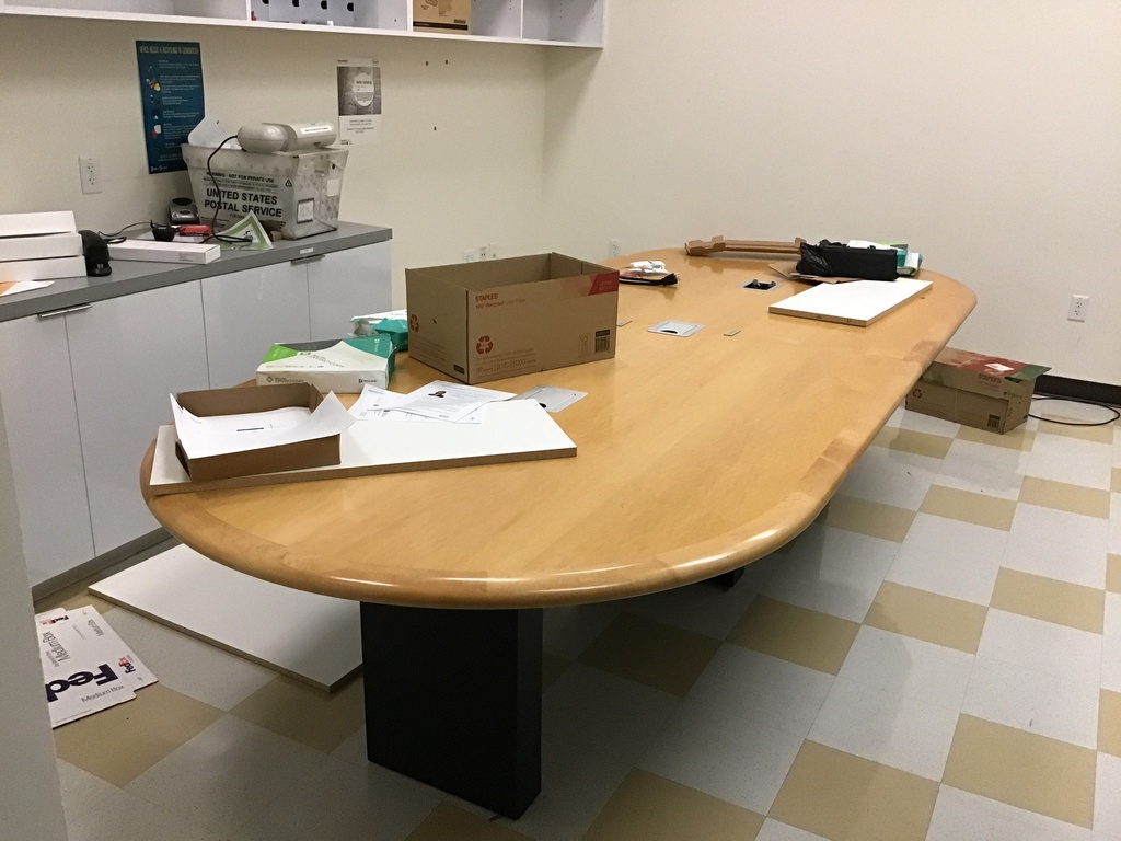 L132" W53" H29" Conf table Maple