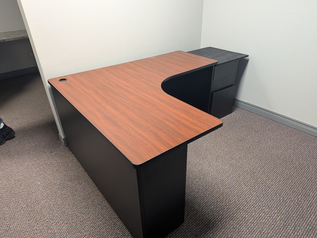 dark oak L shape desk