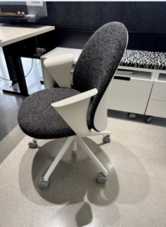 ESSA CHAIR, UPHOLSTERED BACK W/ PLASTIC SHELL