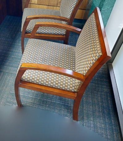 Guest chair, checkered print