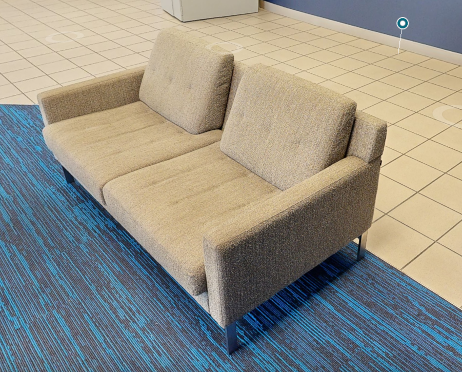 2 seat grey couch