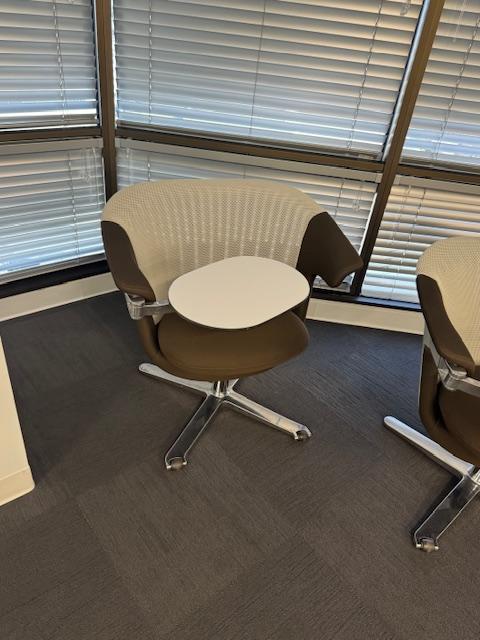 BROWN/WHITE SWIVEL TABLET CHAIR