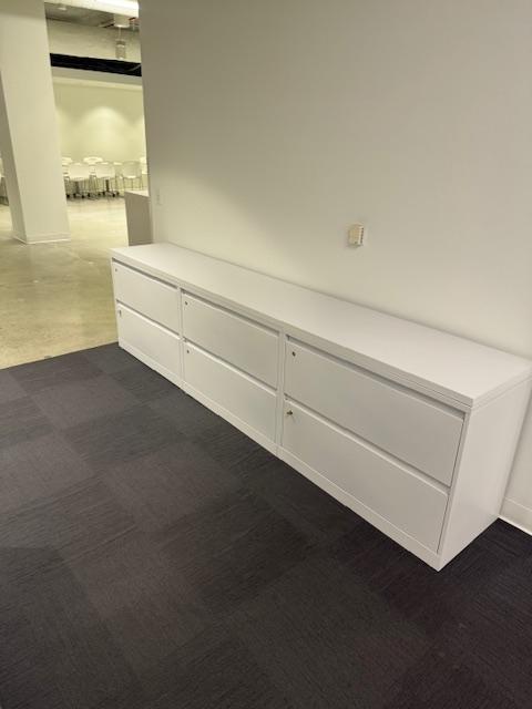 (3) 2 DRAWER FILE W 108" TOP