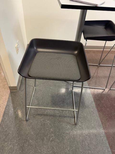 BLACK STEELCASE STOOLS