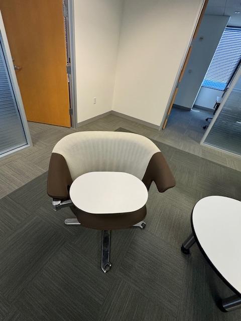 BROWN TABLET LOUNGE SWIVEL CHAIR