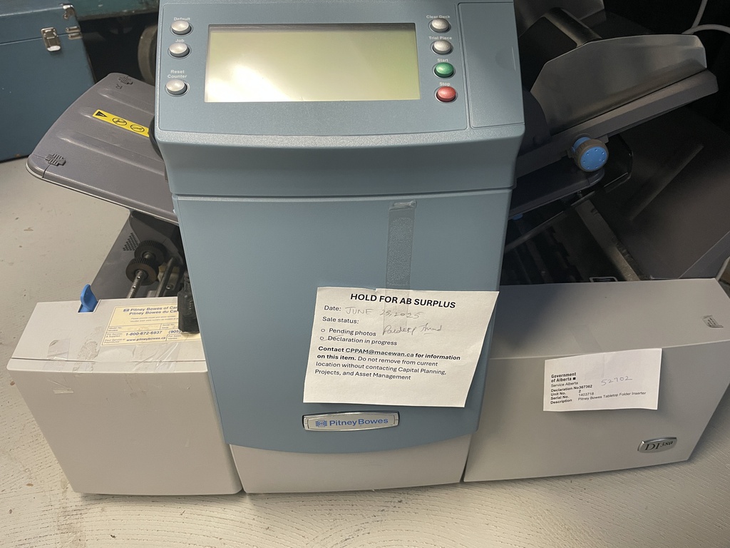 Pitney Bowes Tabletop Folder Inserter Di380
