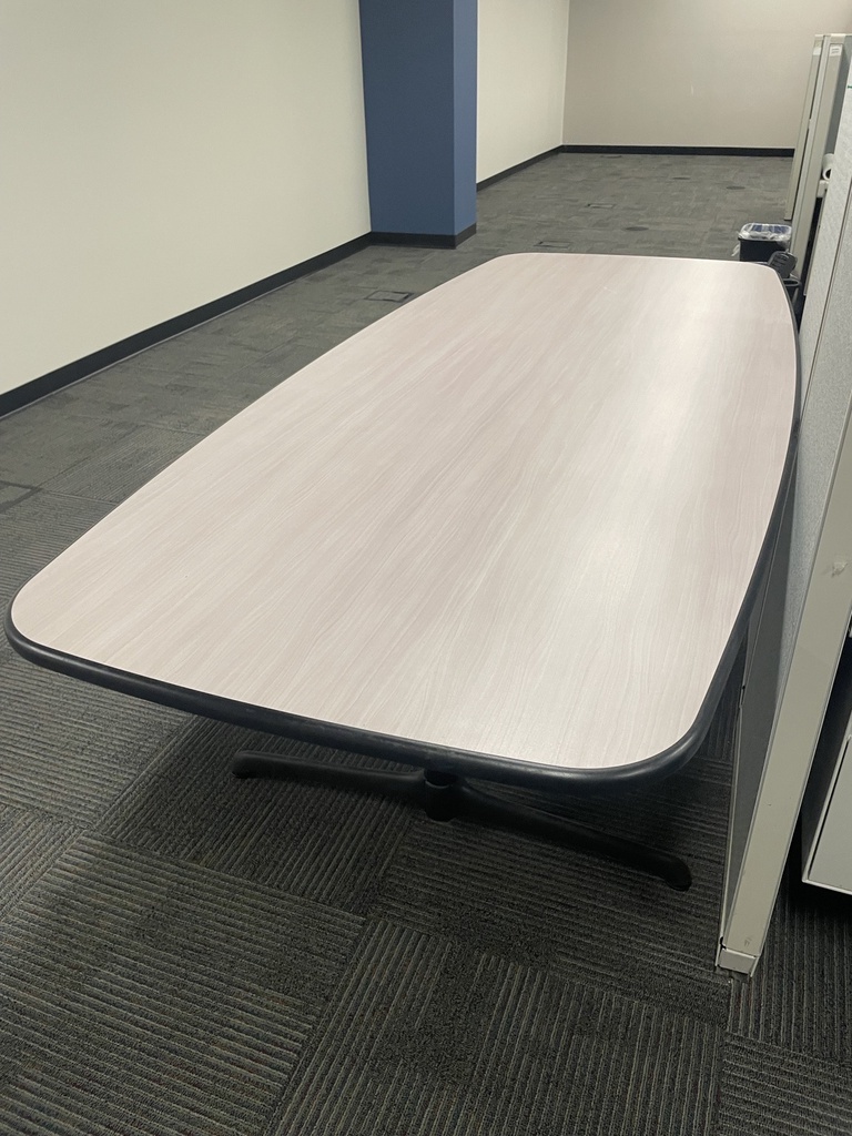 40"x84" light grey wood grain conference table