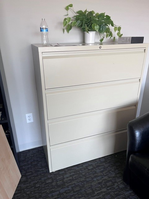Cream file cabinet